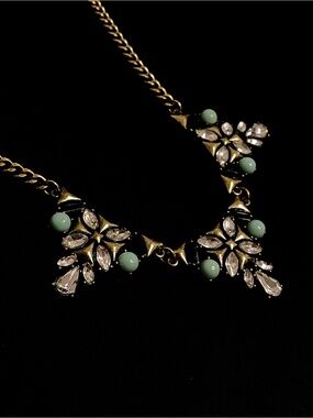 Statement Crystal & Mint Green Bib Necklace